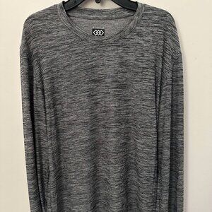 EUC 3 Legends Black marbled wicking, long sleeve T, size M